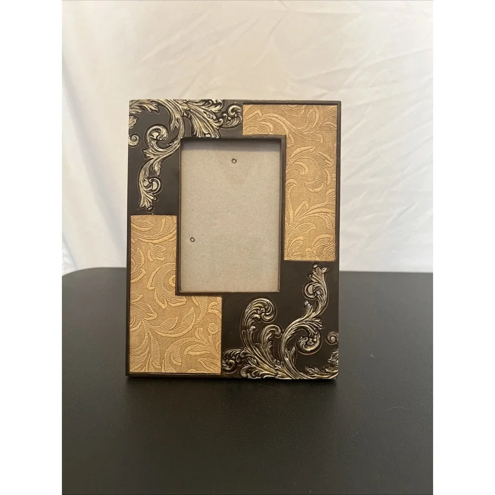 Black‎ & Gold Ornate Design Picture Frame Elegant w/ Antique Look